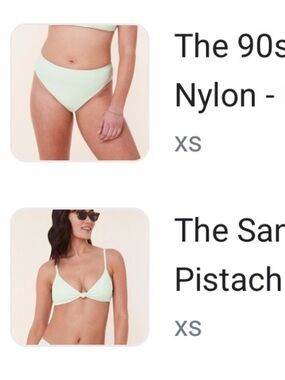 Andie pistachio green Santorini Knot Bikini Set size XS